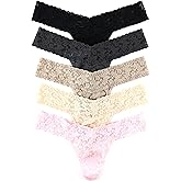 hanky panky - Signature Lace Low Rise Thongs for Women | One Size 4-14 | Lacy Lingerie Underwear | 3 or 5 pack