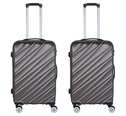 3G Combat Series 8016 ABS Set of 2 55 cm/20 Inch Hard Sided Cabin Size Red Luggage Trolley