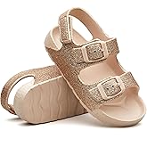 EasyStar Boys and Girls Lightweight Dual-Adjustable Sandal Buckles With Hook and Loop Heel Closure