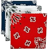 Bandana 3-Pack - Made in USA For 70 Years - Sold by Vets - 100% Cotton - Sewn Edges
