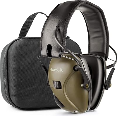 awesafe Electronic Ear Defenders Hearing Protection NRR 24dB with Case