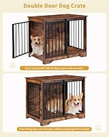 Hzuaneri Dog Crate Furniture 81 cm Double Door Barn Door Rustic Brown DFC83601B view 4