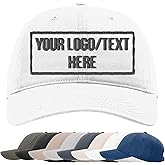 Custom Embroidered Hat for Men – Design Your Own Logo Baseball Cap - Personalized Hats for Men, Gorras para Hombres, 100% Cotton Low Profile Dad Hat Black