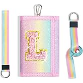 Girls Wallet for Kids Initial Pink Wallets, Christmas Stocking Stuffers Birthday Gifts Ideas for 6 7 8 9 10 11 12 Year Old Teen Girl, Sparkly Cute Toddler Purse Valentines Gift Trendy Stuff, Letter L