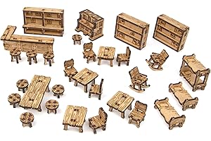 TowerRex Bar Tavern Furniture Set D&D Terrain Tabletop Battle Mat - DND Accessories, Scatter Furniture for Dungeons & Dragons, Pathfinder, Warhammer - Wargaming Terrain for 25mm 32mm 28mm Miniatures