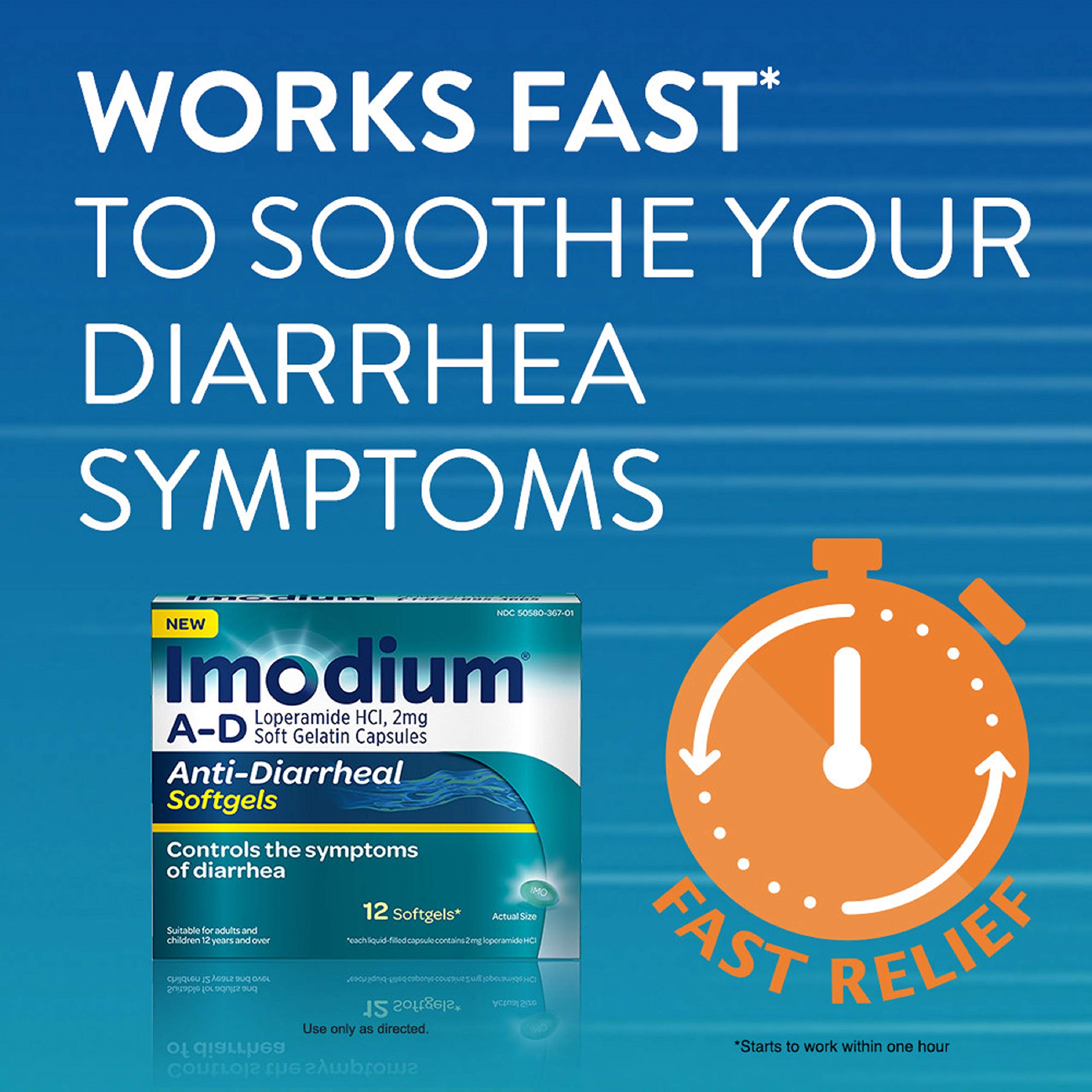 Imodium AD AntiDiarrheal Softgels with Loperamide Hydrochloride