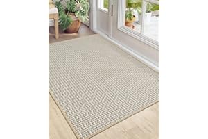 DEXI Front Door Mat Indoor for Entrance, 32x48 Thin Washable Entryway Rugs with Non Slip Rubber, Absorbent Dirt Trapper Woven