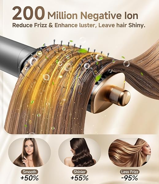 8 IN 1 HAIR STYLER & AIR DRYER WRAP CURLER, HIGH-SPEED NEGATIVE IONIC FOLDABLE HAIR TOOLS FAST DRYING, MULTI PROFESSIONAL HOT AIR STYLER FOR CURLING VOLUMIZING STRAIGHTENING STYLING (GRAY)