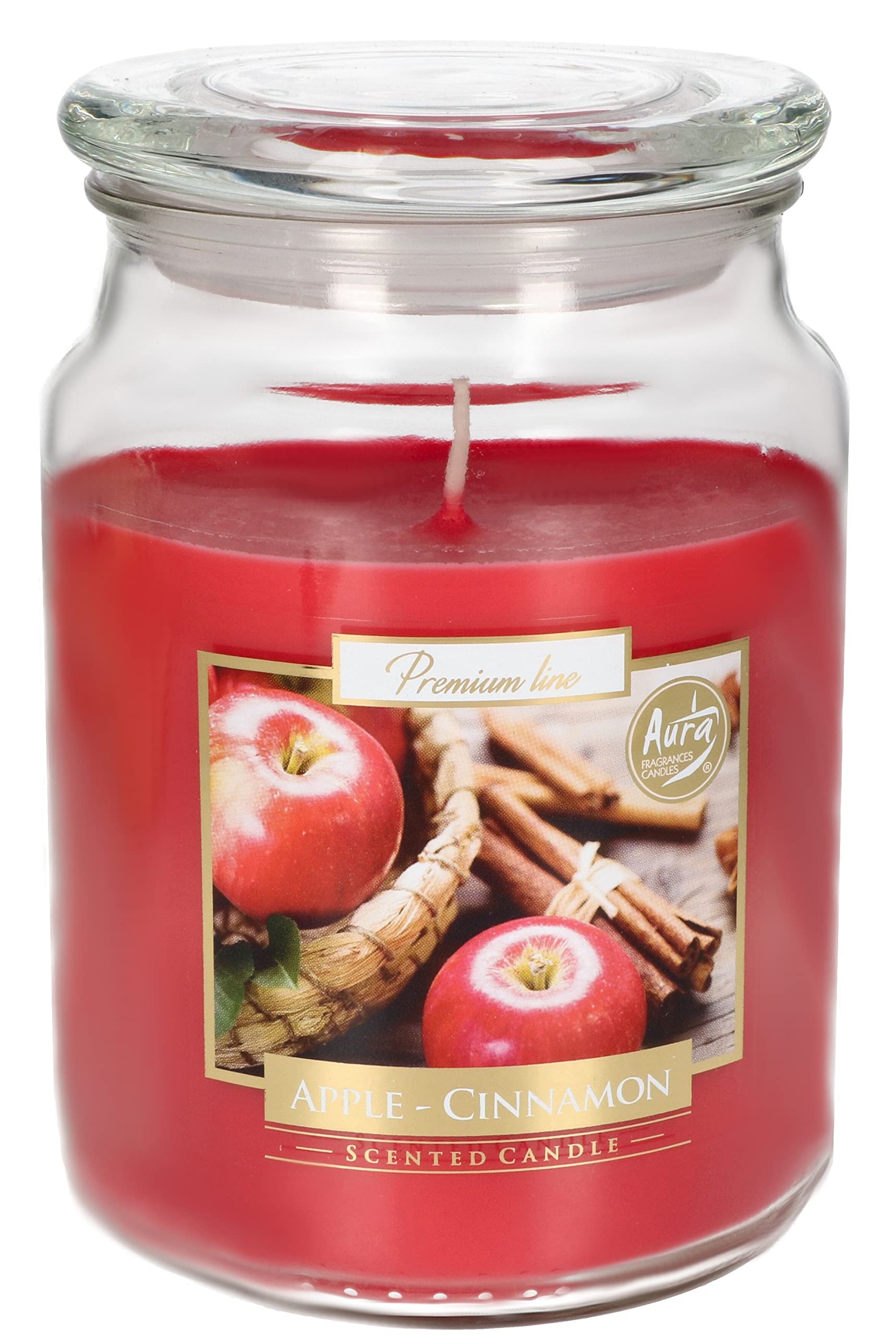 KOTARBAU® Scented Candle Glass with Lid Gift Idea Aromatherapy Decorative Candles Burn Time up to Hours (Large, Apple Cinnamon)