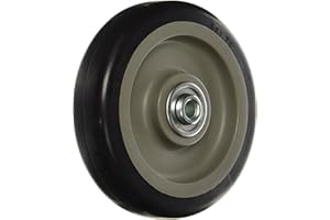 RWM Casters UPB-0512-06 5" x 1-1/4" Urethane Polypropylene Wheel with Ball Bearing for 3/8" Axle, 300 Pound Capacity