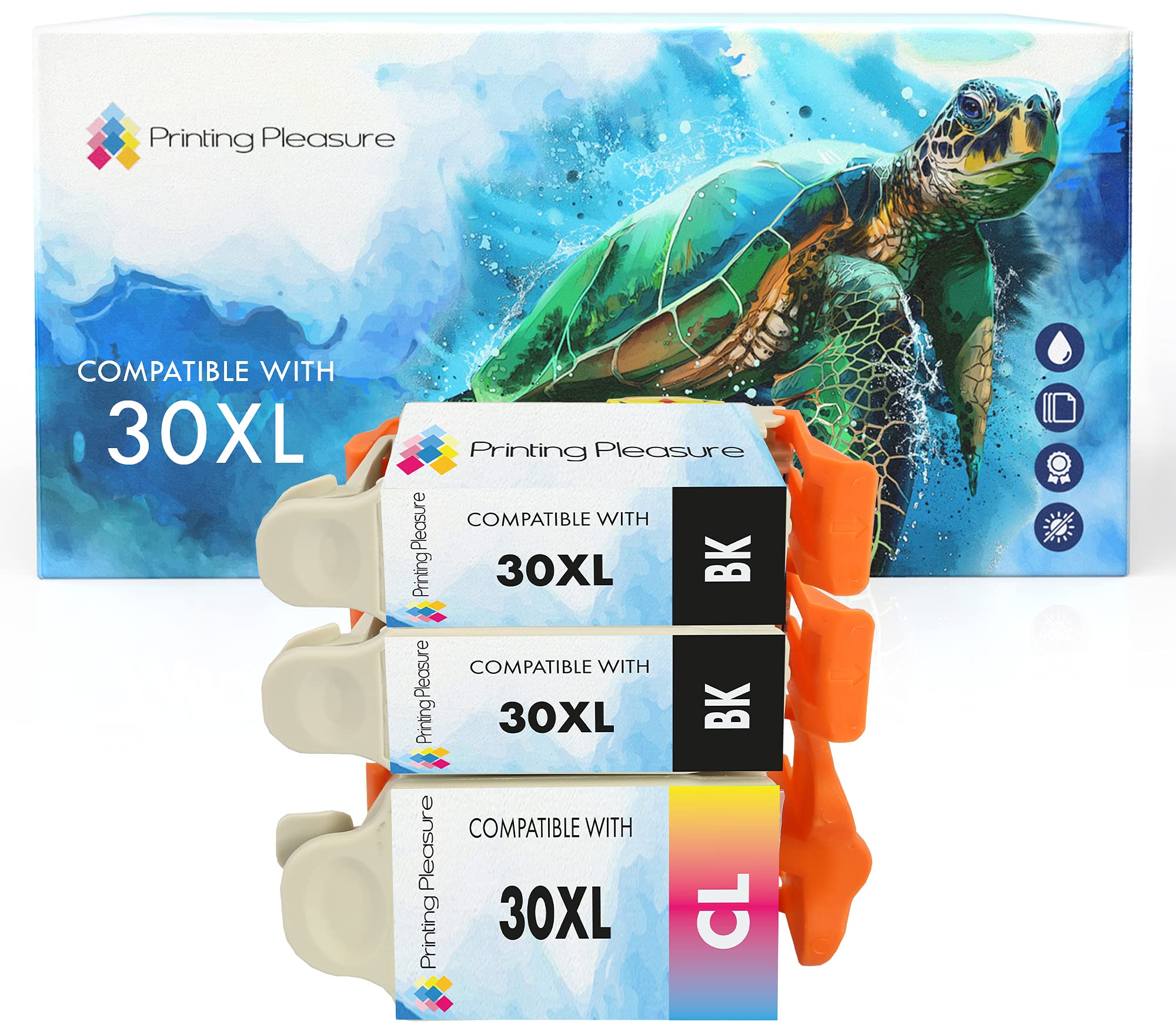 30XL Ink Cartridges,2 High Capacity Non Oem replacement Compatible for Kodak ESP C100,C110,C115,C300,C310,C315,C330,C360,1.2,3.2,3.2S,Office 2100,2150,2170 AIO,Hero 2.2,3.1,4.2,5.1(1 SETS)