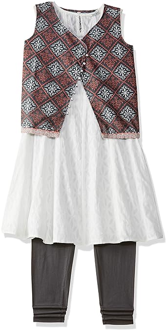 Girls' A-Line Regular Fit Salwar Suit Set (400017787244)(Colors & Print May Vary)