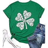 St Patricks Day Shirts for Women Shamrock Tshirt Casual Graphic T Shirt Irish Tee Tops
