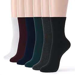 Kikiya Women's Crew Socks - 6 Pairs Comfort Fit