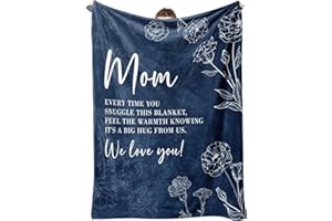 GILTGLIMMER Mothers Day Birthday Gifts for Mom, Mom Birthday Gifts, to My Mother Blanket Gift from Daughter Son 60" x 50", Blue