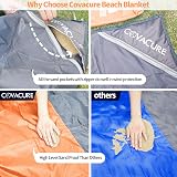 COVACURE Beach Blanket Mat 210x200cm with 3 Zipper Pockets Sandproof Orange view 4