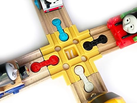 wooden train track dog bones