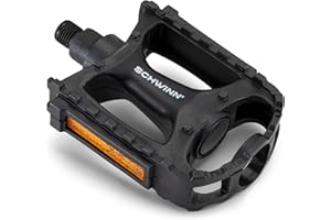 Schwinn Alloy or Composite Bike Pedals, Silver or Black, Set of 2, Durable, 9/16" or 1/2" and 9/16" fits Most Adult Bikes, Easy Installation, Replacement Bike Pedals