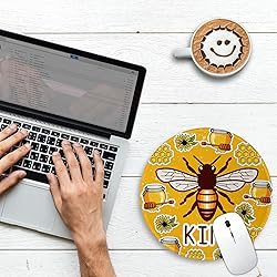 Cute Bee Small Mouse Pad with Stitched Edge