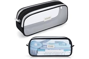 FANCY FOREST KALIDI Grid Mesh Pencil Case Large Capacity Pencil Case Big Pencil Pouch With Zipper Simple Stationery Bag Aesthetic Pen Bag for School Teen Girl Boy Multi-Purpose bag for office Men Women