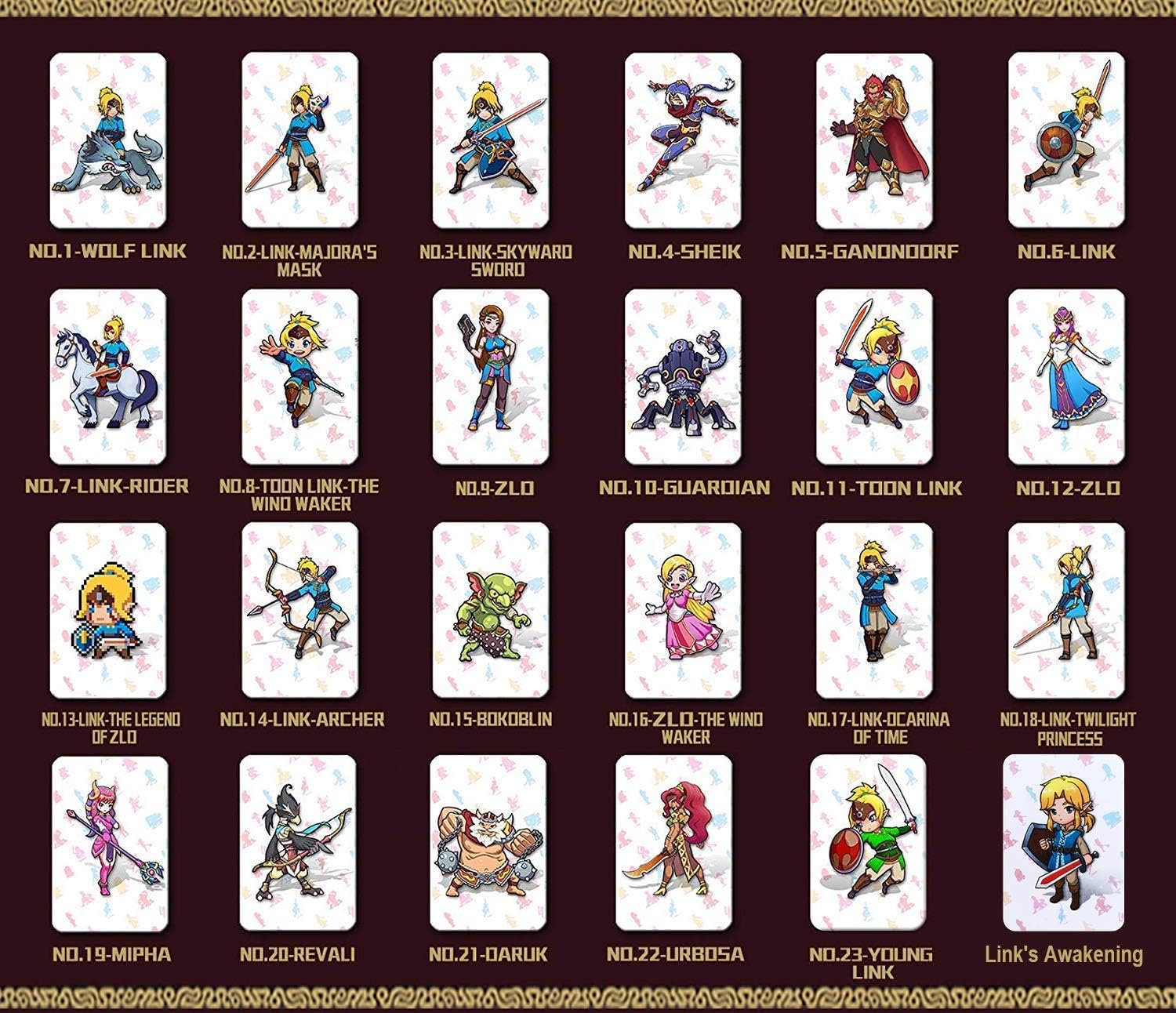 [Newest Standard Version] 24 Pcs with Zelda Link's Awakening Botw NFC Cards for The Legend of Zelda Breath of The Wild Switch/Wii U- 24 Pcs (Not Official Amiibo) with Card Holder: Home Audio & Theater