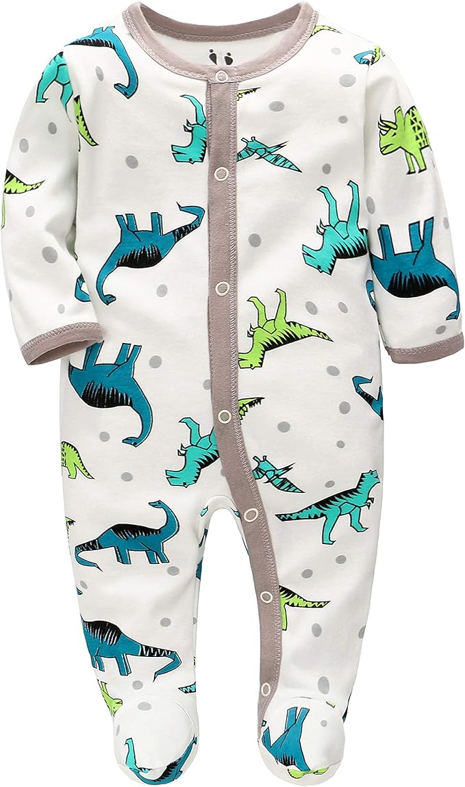 Baby Schlafanzug Schlafstrampler Schlafsack Gr 56 62 68 Baumwolle Mit Fussen Mit Knopfen Fur Junge Madchen Neugborene 0 6 Monate Amazon De Bekleidung