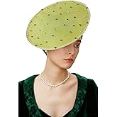 Clastere Fascinators Hats for Women - Tea Party Cocktail Fascinator Flat Kentucky Vintage Derby Hat with Colorful Rhinestones