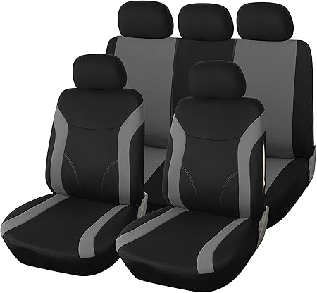 Car Seat Covers Set Universal Black Car Seat Covers For Summer And Winter Car Seat Cover Complete Set For The Front And Rear Seats Amazon De Auto