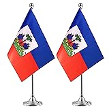 WXTWK 2 Pack Haiti Flag Haitian Desk Flag Small