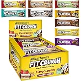 FITCRUNCH Snack Size Protein Bars, 6-Layer Baked Bar, 3g of Sugar, Gluten Free & Soft Cake Core (9 Count, Flavor Lovers)