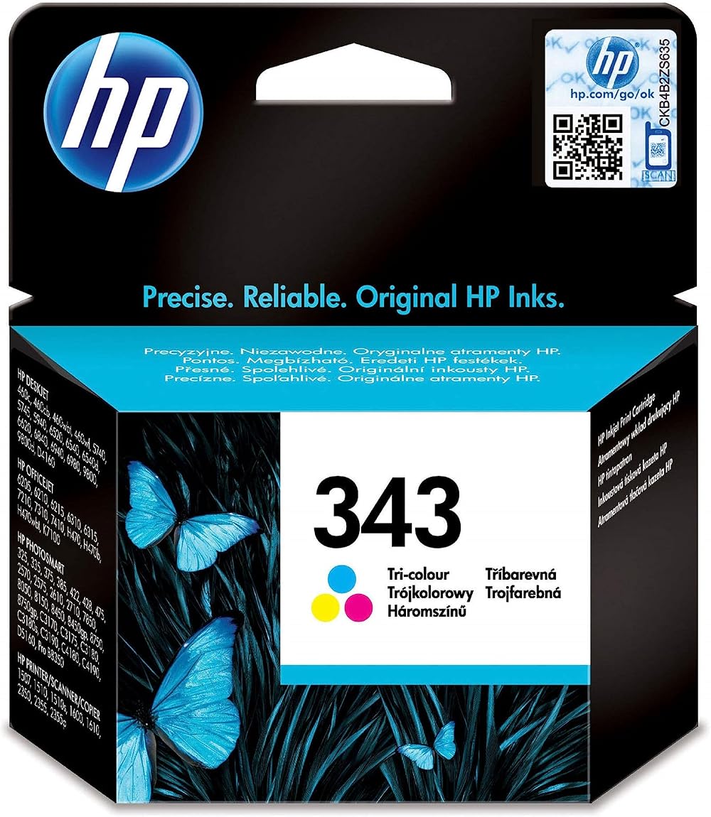 HP 343 Tri-Colour Original Ink Cartridge C8766EE Single Pack