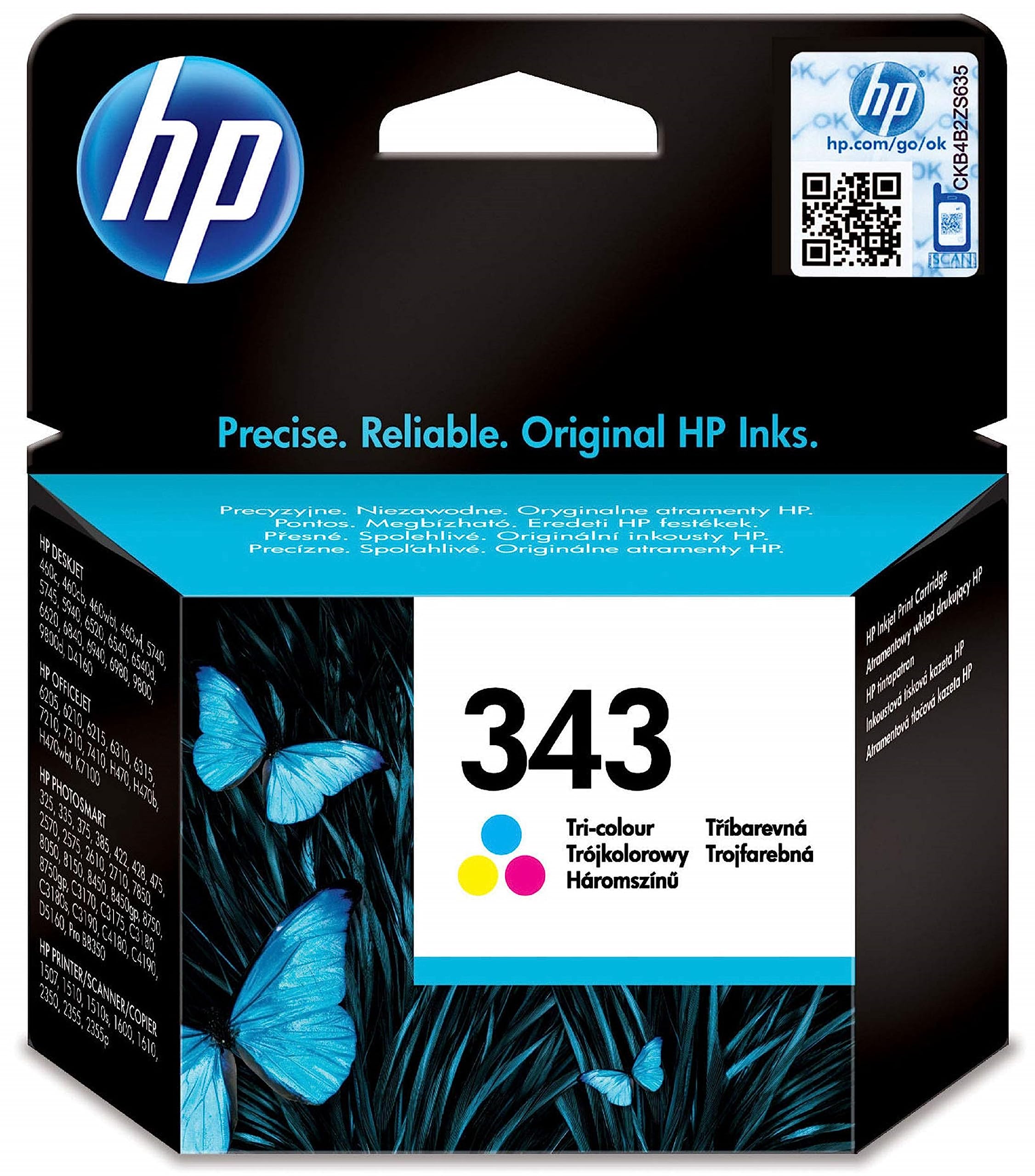 HP C8766EE 343 Original Ink Cartridge, Tri-Colour, Single Pack