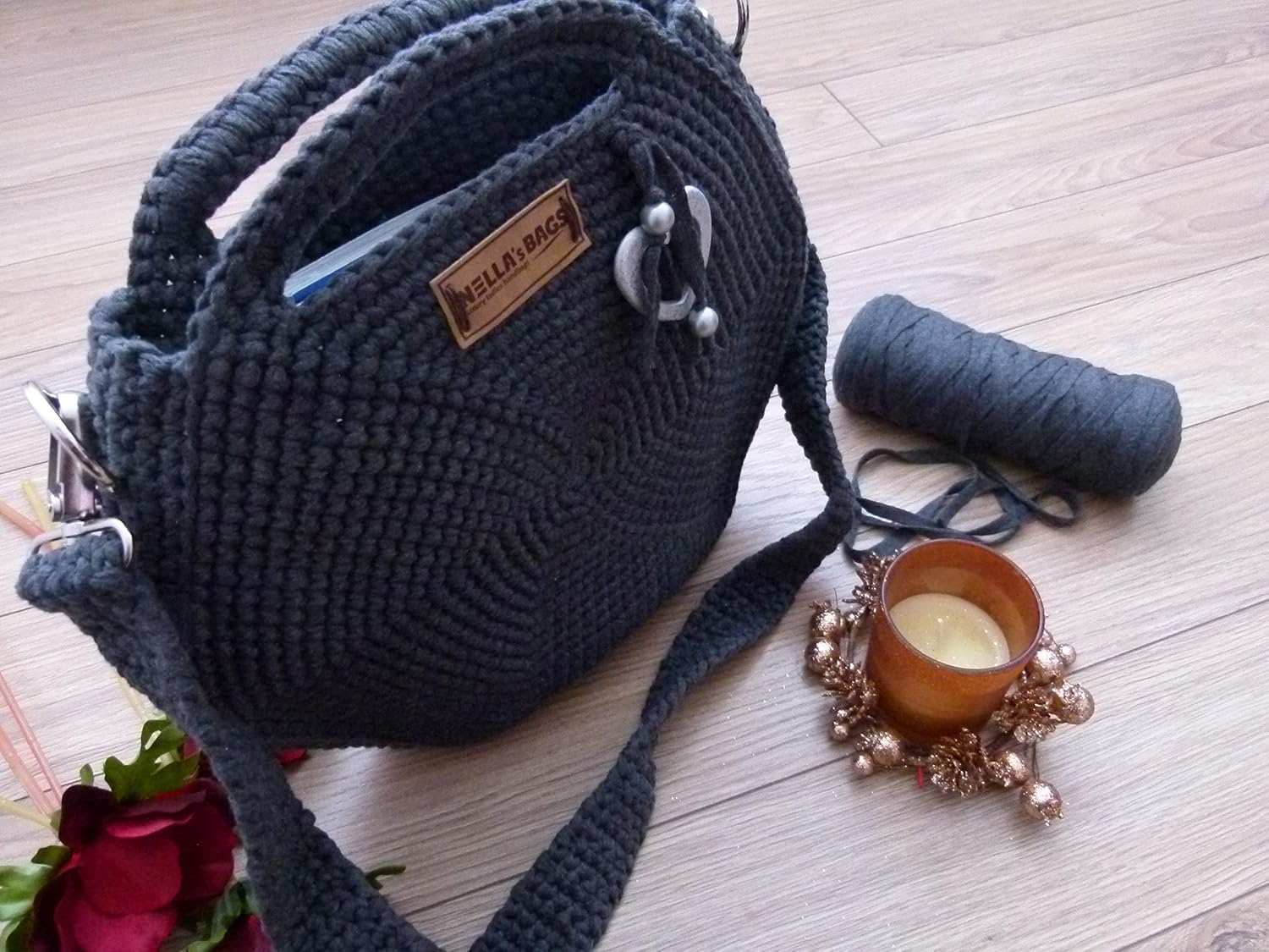 crochet round bag