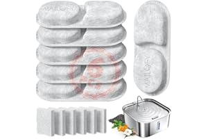 MAILOFY Large Dog Water Fountain 14L/3.7Gal, Stainless Steel Pet Fountain for Large Dogs and Multi-Pets, with Window & Extra Wide Drinking Area, Square Design Enlarges Capacity & Saves Space (Filters)