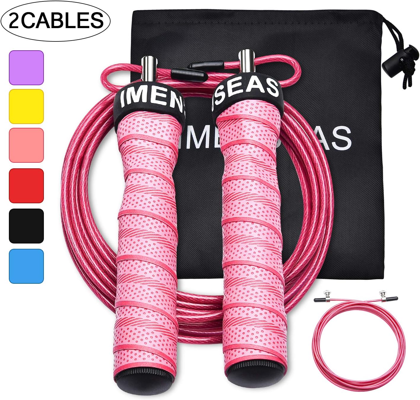 IMENSEAS Speed Jump Rope Workout Steel Wire Adjustable Jumping Ropes for Men & Women Great for Double Unders, Crossfit Training, Boxing, and MMA