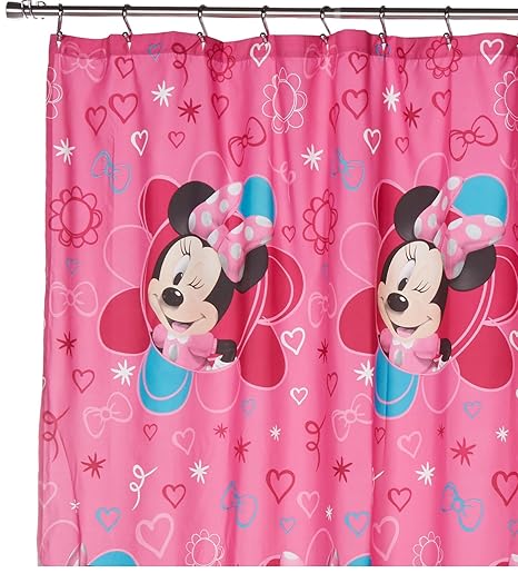 Jay Franco Disney Minnie Mouse Fabric Shower Curtain Fucshia