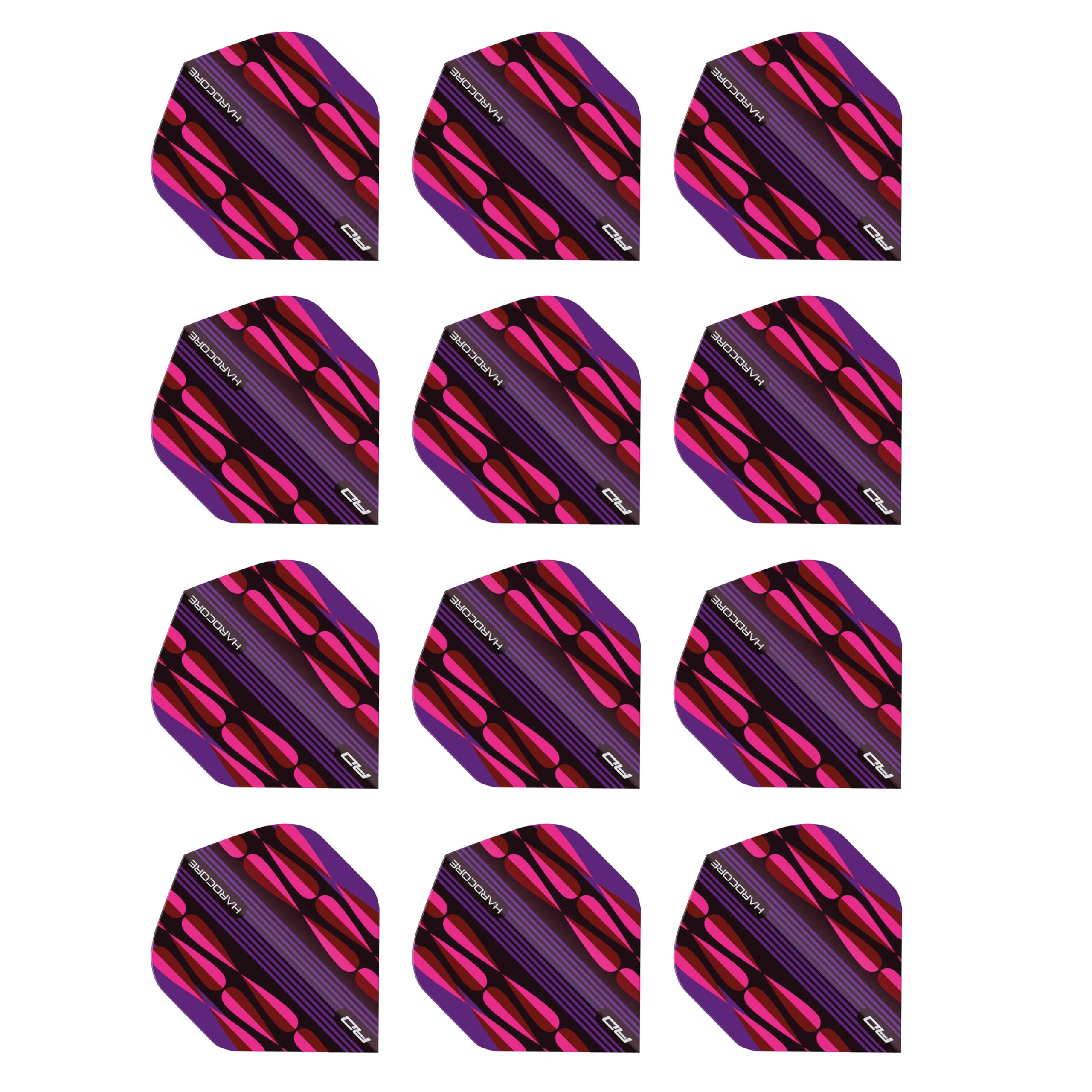RED DRAGON Hardcore Radical Pink Teardrop Dart Flights - 4 Sets Per Pack (12 Dart Flights in total)
