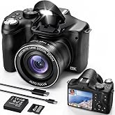 Vlogging Camera with Dual-View Recording, WiFi &amp; Dual Cameras, 2000mAh, 8K | Dual-view recording captures the scene and your reaction, with WiFi control, autofocus, 16X digital zoom, and up to 8K/8fps.