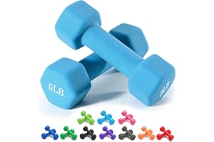 Portzon Weights Dumbbells 10 Colors Options Compatible with Set of 2 Neoprene Dumbbells Set,1-15 LB, Anti-Slip, Anti-roll, Hex Shape