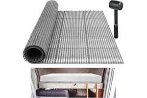 BOUTICOL Plactic Mattress Underlay 83" L x 59" with rubber mallet RV Under Mattress Modular Interlocking Ventilation Air Meshfiber Under Mattress Pad for RV Boat Camper Creating The Bed Air Dry and Flow（Queen）