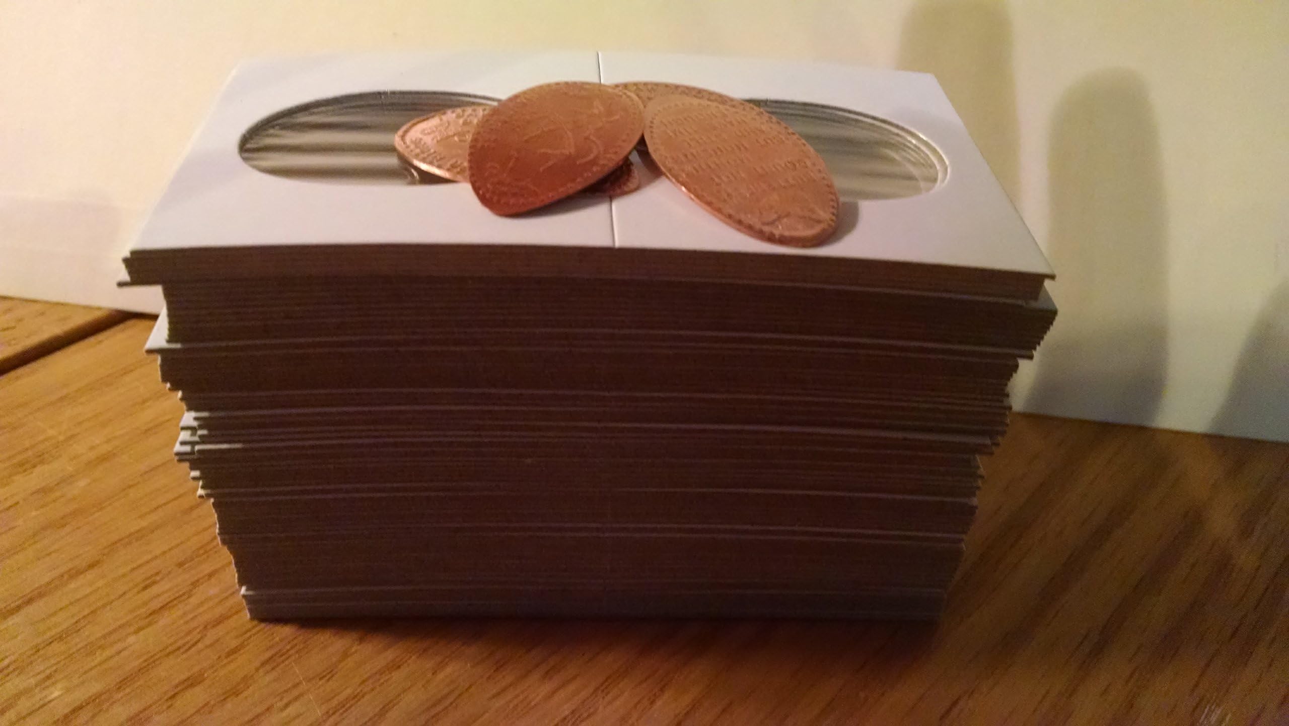 75 2x2 Cardboard Coin Holders for Elongated Pennies With 2 FREE Pressed Pennies!