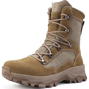 DahWe Men's Tactical Boots Lightweight Durable 8 inches | Puncture Resistant, Comfortable, Easy On&Off, Breathable, Non-Slip