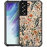 SKAMIX for Samsung Galaxy S22 Plus Case,Soft Silicone Shockproof Bumper Camera Protection Phone Case-Dark Embroidery Flower