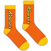 Tee Luv Men's Reese's Candy Logo Crew Socks (Orange/Yellow)
