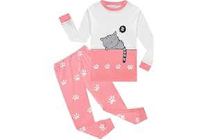 KikizYe Girls Pajamas Set Kids Long Sleeve PJs Cotton Jammies
