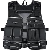 MELOTOUGH Tool Vest for Men with Pouches and Belt, Adjustable Multi-Pocket Safety Tool Vest for Electrician, Carpenter(Black)