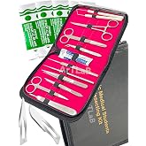 New Premium Stainless Steel Biology Lab/Anatomy/Medical Student Dissection Kit Set - Scalpel Knife Handle,Blades, Forceps, Scissors and Tweezers- Student Use and Veterinary (Set of 27 Each)