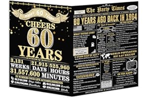 Zyulin 60th Birthday Card, Unique 60th Birthday Decorations for Dad Mom, Funny 60th Birthday Gifts for Men Women, Happy Birthday Gifts for 60 Year Old Couple, Back in 1964 Birthday Gift Ideas