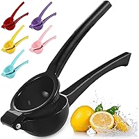 Zulay Premium Quality Metal Lemon Squeezer, Citrus Juicer, Manual Press for Extracting the Most Juice Possible - Black