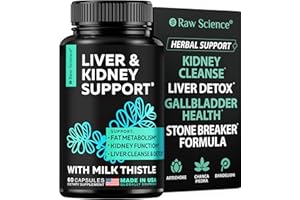 S RAW SCIENCE Liver Cleanse Detox & Repair - Milk Thistle, Dandelion Root, Choline, Artichoke Extract for Liver Health - Gallbladder Cleanse & Kidney Support Supplement with Chanca Piedra, Turmeric - 60 Capsules